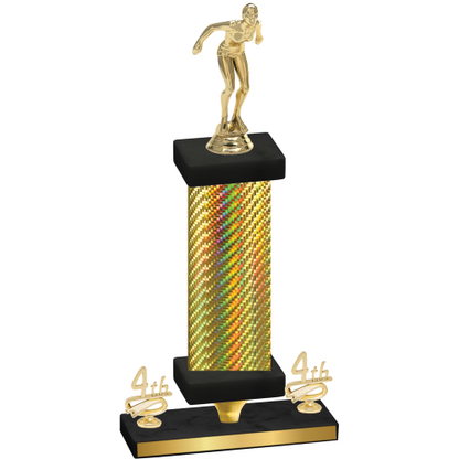 Premium Single Gold Carbon Fiber Fourth Place Tennis Trophy