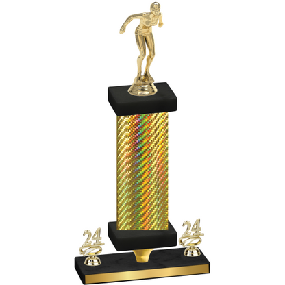 Premium Single Gold Carbon Fiber Year Tennis Trophy