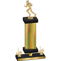 Premium Single Gold Carbon Fiber First Place Football Trophy