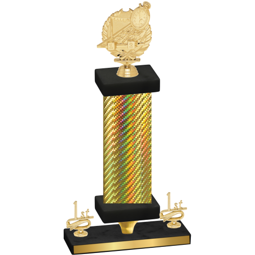 Premium Single Gold Carbon Fiber First Place Swimming Trophy
