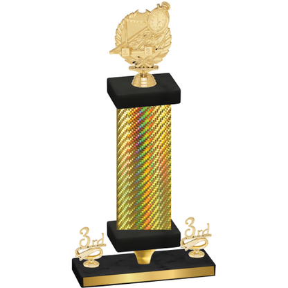Premium Single Gold Carbon Fiber Third Place Swimming Trophy
