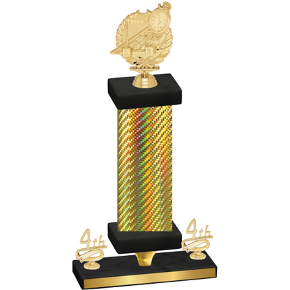 Premium Single Gold Carbon Fiber Fourth Place Swimming Trophy