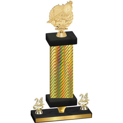 Premium Single Gold Carbon Fiber Year Swimming Trophy