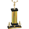 Premium Single Gold Carbon Fiber Victory Cheerleading Trophy