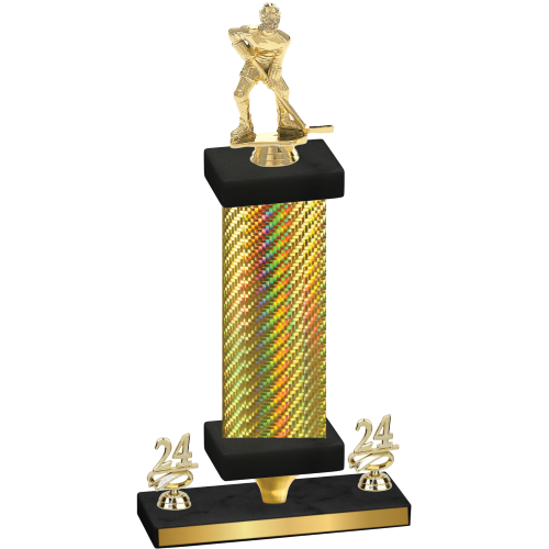 Premium Single Gold Carbon Fiber Year Hockey Trophy