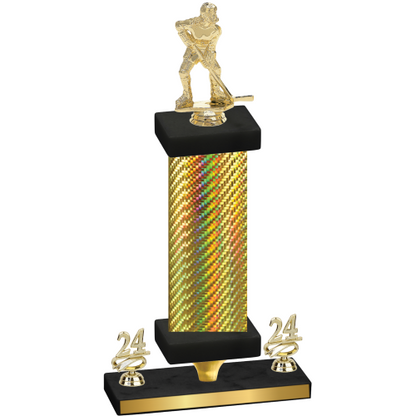 Premium Single Gold Carbon Fiber Year Hockey Trophy