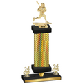 Premium Single Gold Carbon Fiber Year Lacrosse Trophy