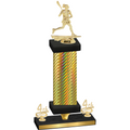 Premium Single Gold Carbon Fiber Fourth Place Lacrosse Trophy