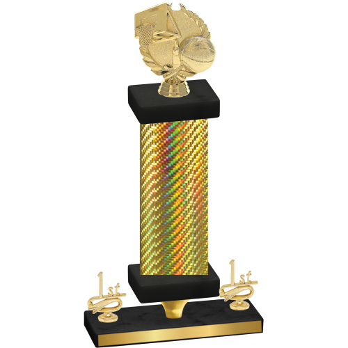 Premium Single Gold Carbon Fiber First Place Basketball Trophy
