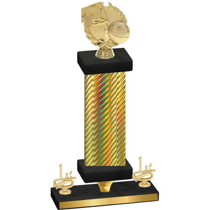 Premium Single Gold Carbon Fiber First Place Basketball Trophy