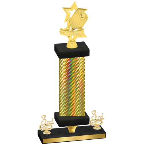 Premium Single Gold Carbon Fiber Third Place Pickleball Trophy