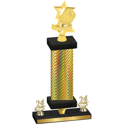 Premium Single Gold Carbon Fiber Year Pickleball Trophy