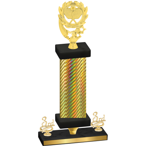 Premium Single Gold Carbon Fiber Third Place Pickleball Trophy