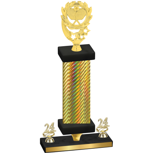 Premium Single Gold Carbon Fiber Year Pickleball Trophy