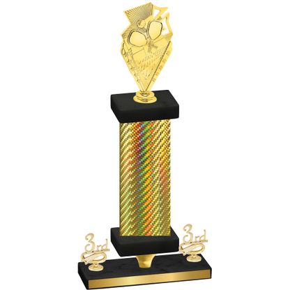 Premium Single Gold Carbon Fiber Third Place Pickleball Trophy