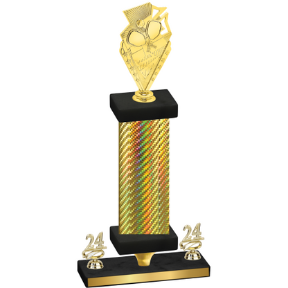 Premium Single Gold Carbon Fiber Year Pickleball Trophy