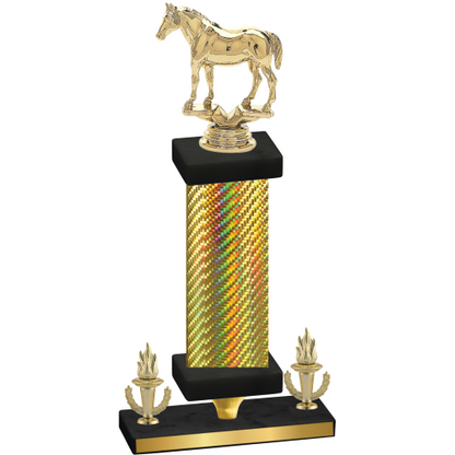 Premium Single Gold Carbon Fiber Victory Horses Trophy