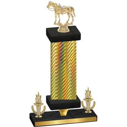 Premium Single Gold Carbon Fiber Victory Horses Trophy