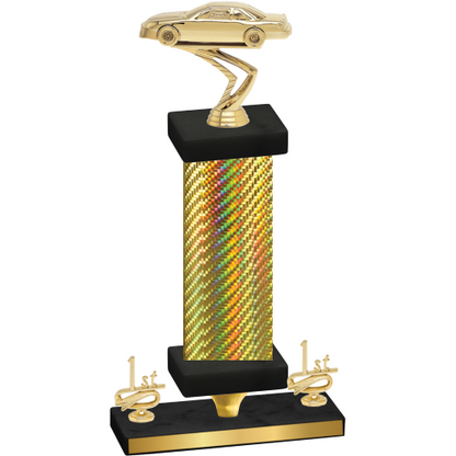 Premium Single Gold Carbon Fiber First Place Cars Trophy