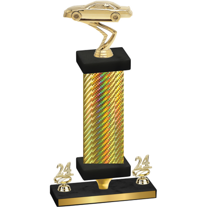 Premium Single Gold Carbon Fiber Year Cars Trophy