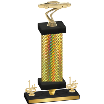 Premium Single Gold Carbon Fiber First Place Cars Trophy