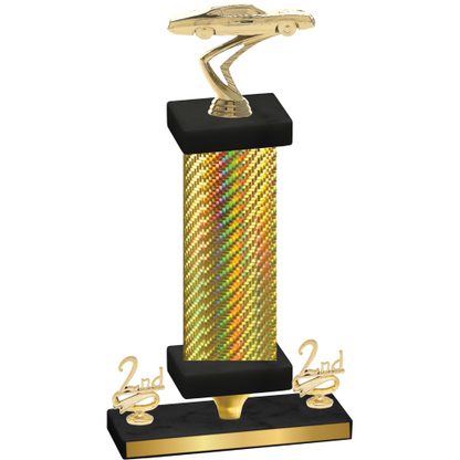 Premium Single Gold Carbon Fiber Second Place Cars Trophy