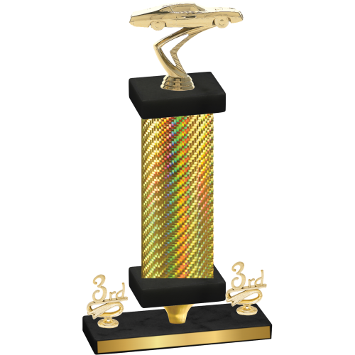 Premium Single Gold Carbon Fiber Third Place Cars Trophy
