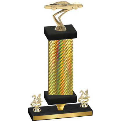 Premium Single Gold Carbon Fiber Year Cars Trophy