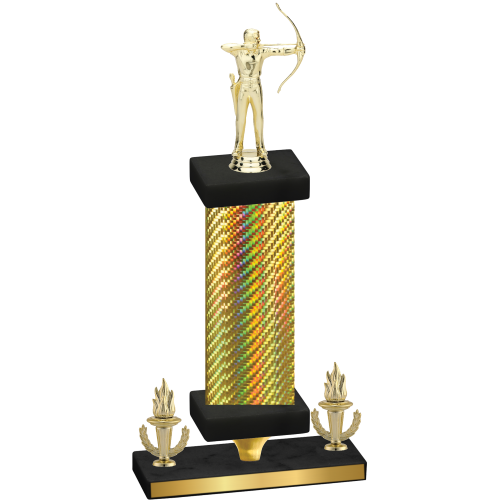 Premium Single Gold Carbon Fiber Victory Archery Trophy