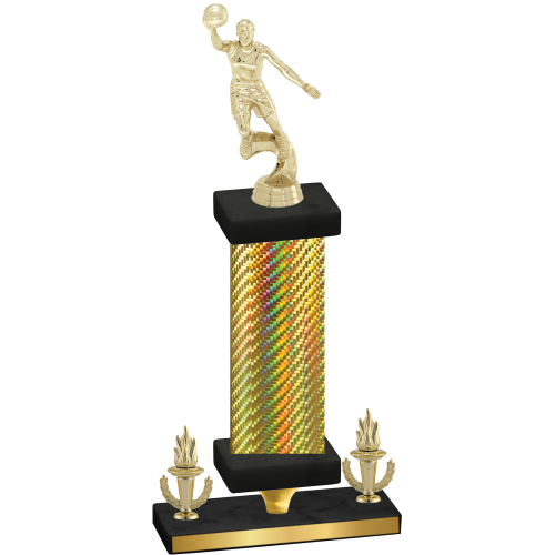 Premium Single Gold Carbon Fiber Victory Basketball Trophy