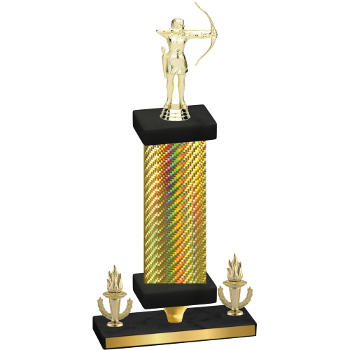 Premium Single Gold Carbon Fiber Victory Archery Trophy