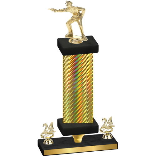 Premium Single Gold Carbon Fiber Year Shooter Trophy