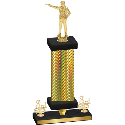 Premium Single Gold Carbon Fiber Third Place Shooter Trophy