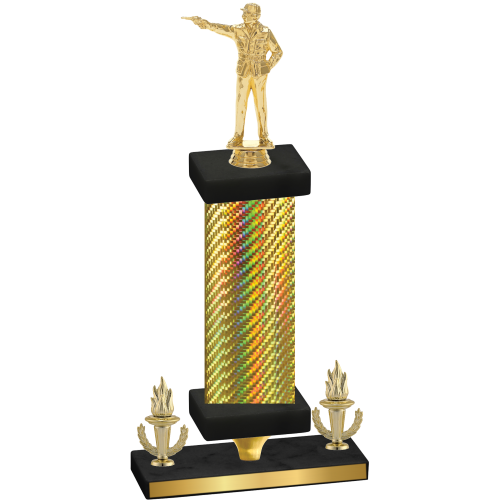Premium Single Gold Carbon Fiber Victory Shooter Trophy