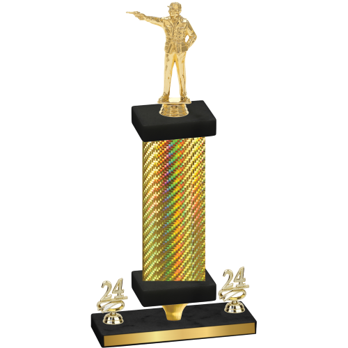Premium Single Gold Carbon Fiber Year Shooter Trophy