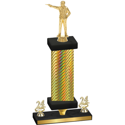 Premium Single Gold Carbon Fiber Year Shooter Trophy