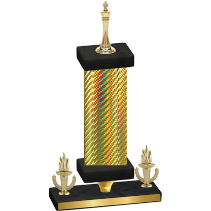 Premium Single Gold Carbon Fiber Victory Chess Trophy