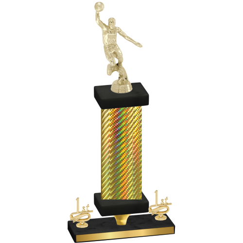 Premium Single Gold Carbon Fiber First Place Basketball Trophy