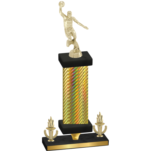 Premium Single Gold Carbon Fiber Victory Basketball Trophy