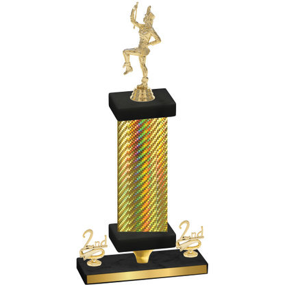 Premium Single Gold Carbon Fiber Second Place Majorette Trophy