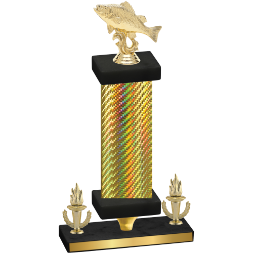Premium Single Gold Carbon Fiber Victory Fishing Trophy