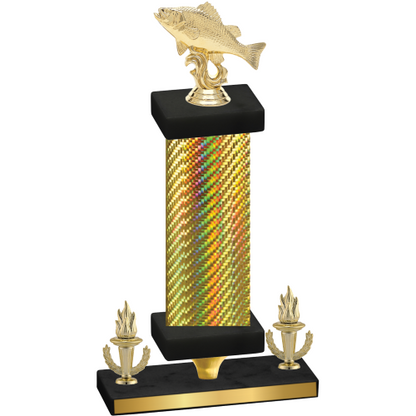 Premium Single Gold Carbon Fiber Victory Fishing Trophy