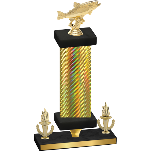 Premium Single Gold Carbon Fiber Victory Fishing Trophy