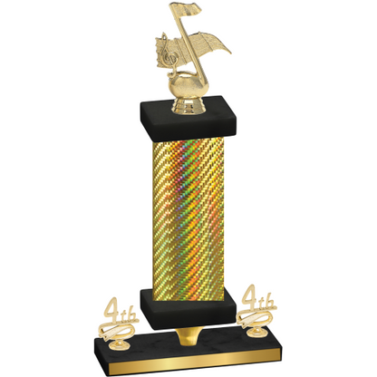 Premium Single Gold Carbon Fiber Fourth Place Music Trophy