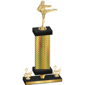 Premium Single Gold Carbon Fiber Second Place Karate Trophy