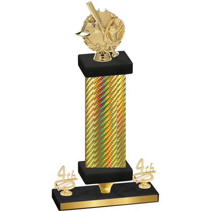 Premium Single Gold Carbon Fiber Fourth Place Baseball Trophy
