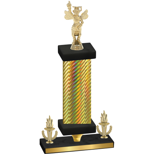 Premium Single Gold Carbon Fiber Victory Academics Trophy