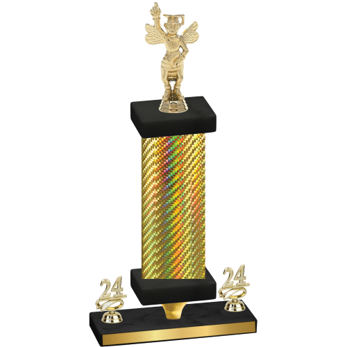 Premium Single Gold Carbon Fiber Year Academics Trophy