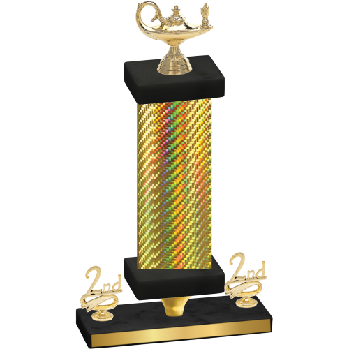 Premium Single Gold Carbon Fiber Second Place Academics Trophy
