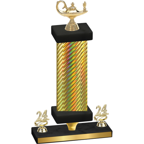 Premium Single Gold Carbon Fiber Year Academics Trophy